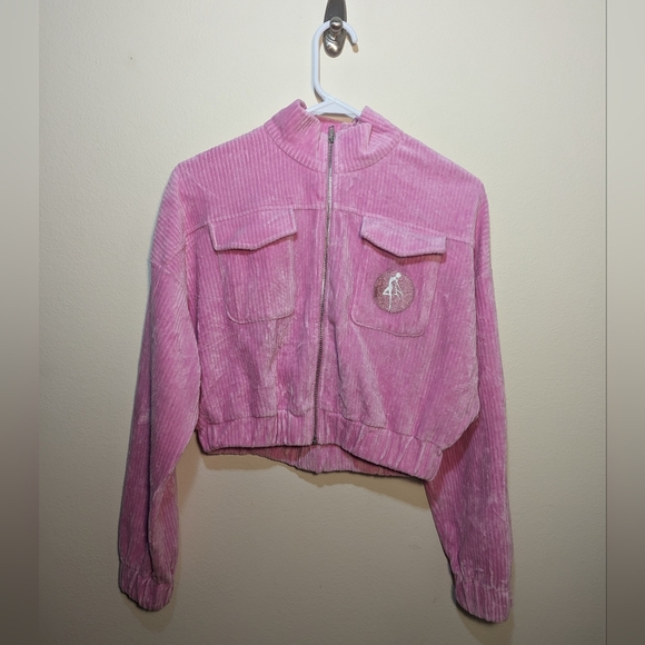 RARE Sailor Moon x Maje Pink Corduroy Cropped Jacket Limited Edition Size 36 - Picture 4 of 9